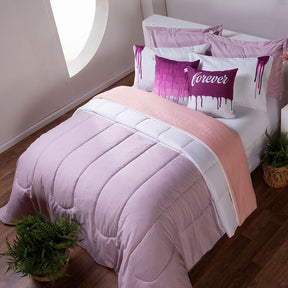 Kit Edredom King Rosa 400 Fios Linho Colorful_Hill Decor_hilldecor.com_