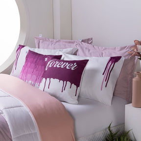 Kit Edredom King Rosa 400 Fios Linho Colorful_Hill Decor_hilldecor.com_