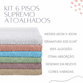 Kit 06 pisos supremo pezinho cores variadas (BLUTP006VAR1) - Hill Decor - usehill.com