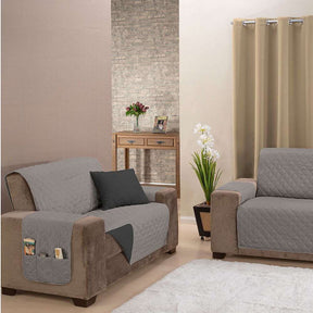 Kit Jogo Protetor de Sofá Manu 2 e 3 Lugares Dupla Face King (auto-sku-598) - Hill Decor - usehill.com