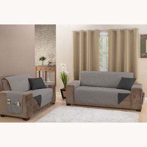 Kit Jogo Protetor de Sofá Manu 2 e 3 Lugares Dupla Face Viés (auto-sku-594) - Hill Decor - usehill.com