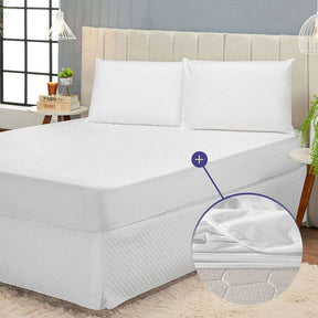 Protetor de Colchão Impermeável Casal 1 Peça 100% Polipropileno - Branco (2001) - Hill Decor - usehill.com